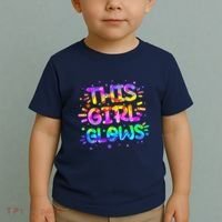 Cute Neon This Girl Glows Toddler T-Shirt thumb 2