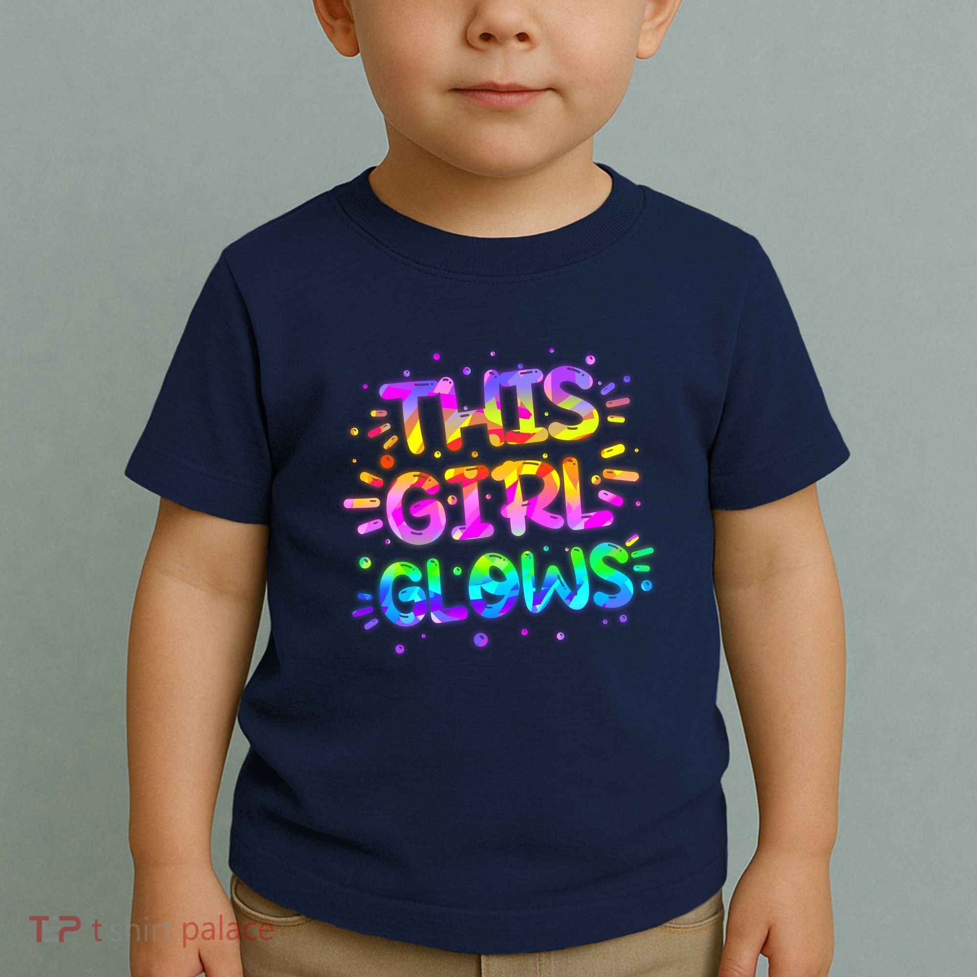 Cute Neon This Girl Glows Toddler T-Shirt