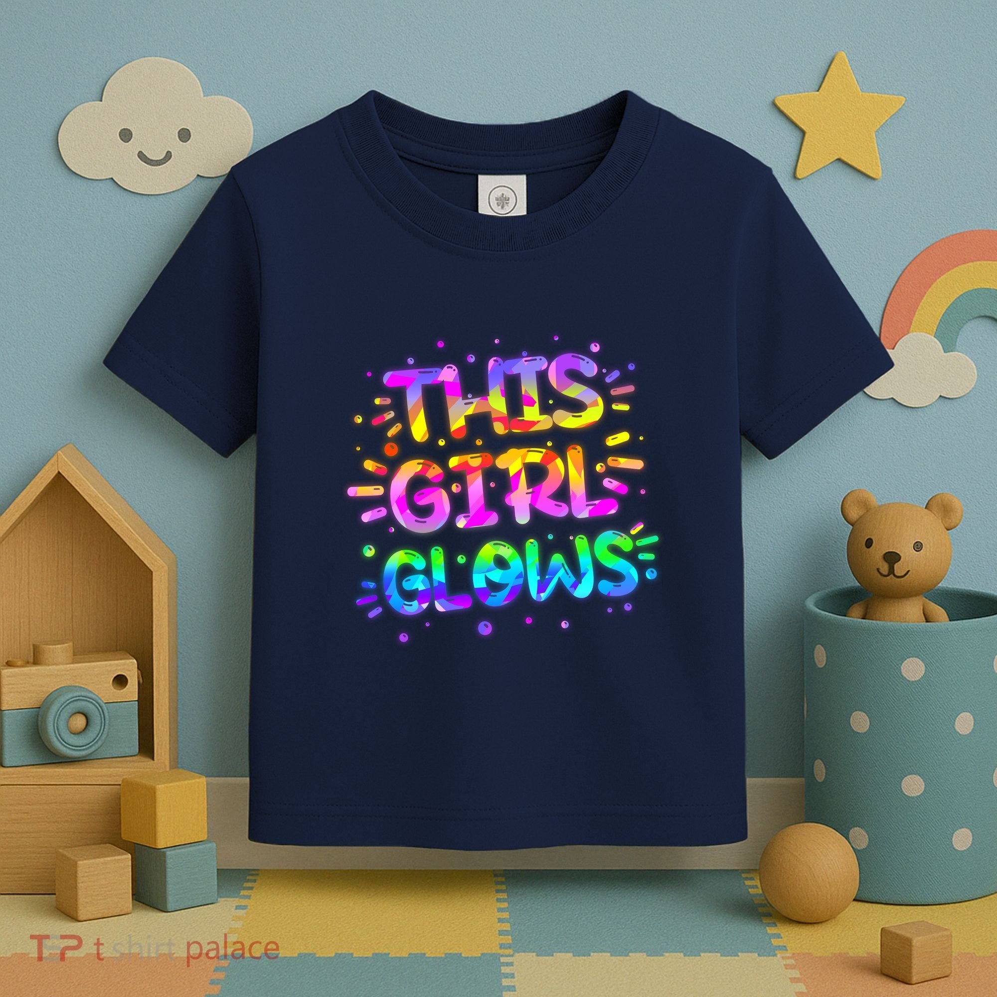 Cute Neon This Girl Glows Toddler T-Shirt