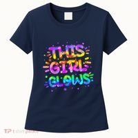 Cute Neon This Girl Glows Women's T-Shirt thumb 0