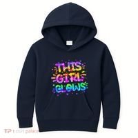 Cute Neon This Girl Glows Kids Hoodie thumb 0