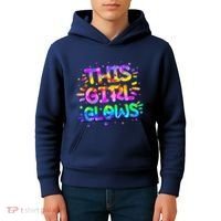 Cute Neon This Girl Glows Kids Hoodie thumb 4