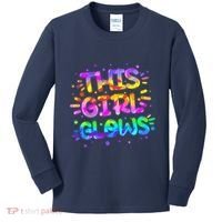 Cute Neon This Girl Glows Kids Long Sleeve Shirt thumb 0