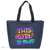 Cute Neon This Girl Glows Tote Bag thumb 0