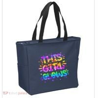 Cute Neon This Girl Glows Tote Bag thumb 2