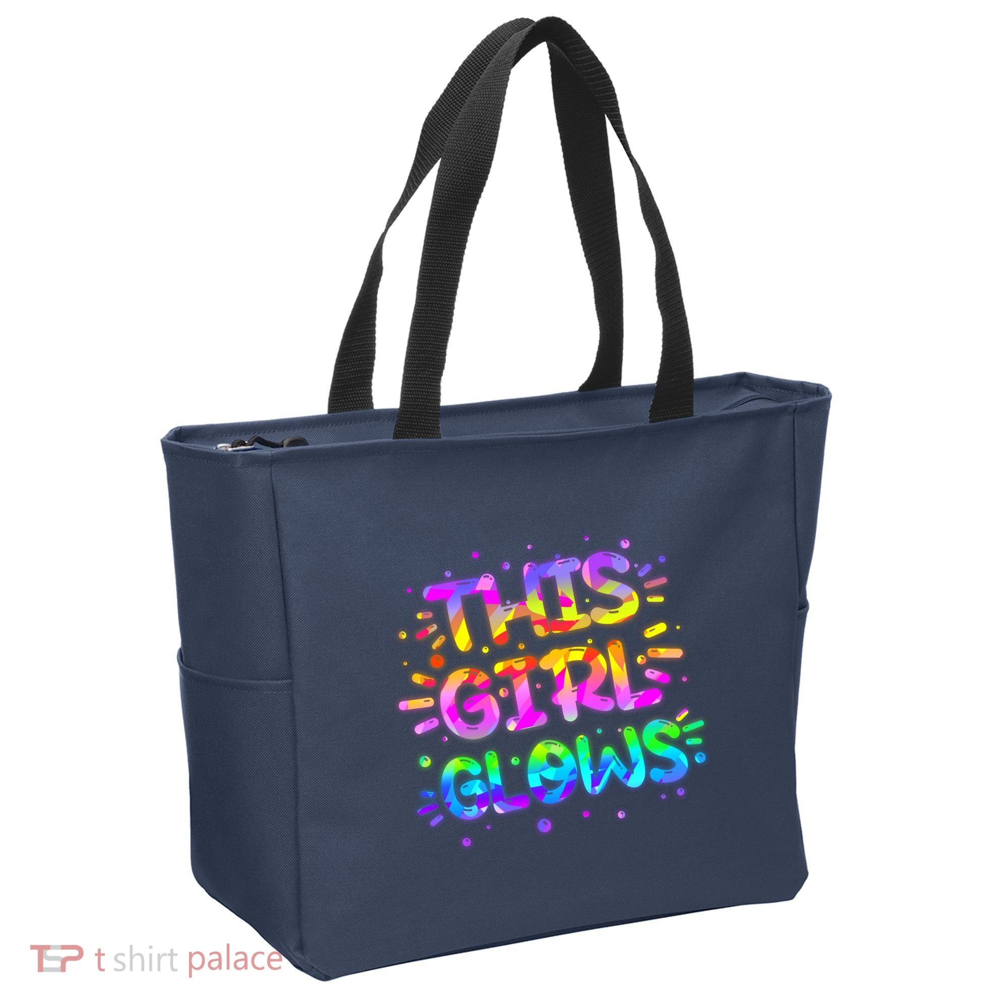 Cute Neon This Girl Glows Tote Bag