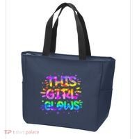 Cute Neon This Girl Glows Tote Bag thumb 3