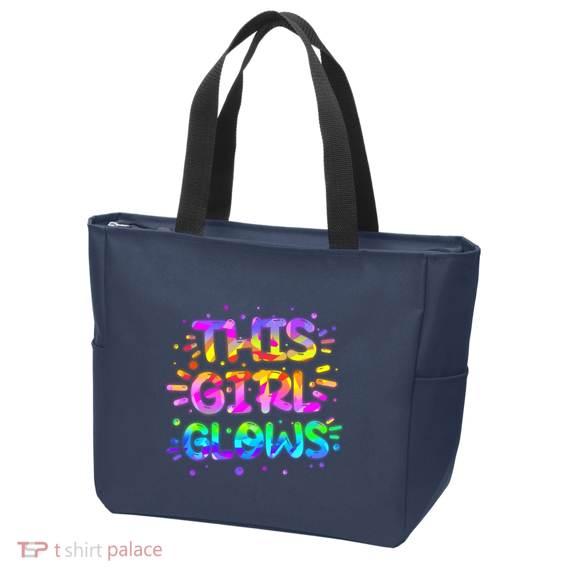 Cute Neon This Girl Glows Tote Bag