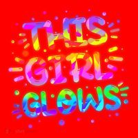 Cute Neon This Girl Glows Santa Hat thumb 1