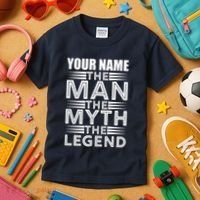 Custom Name The Man The Myth The Legend Kids T-Shirt thumb 3