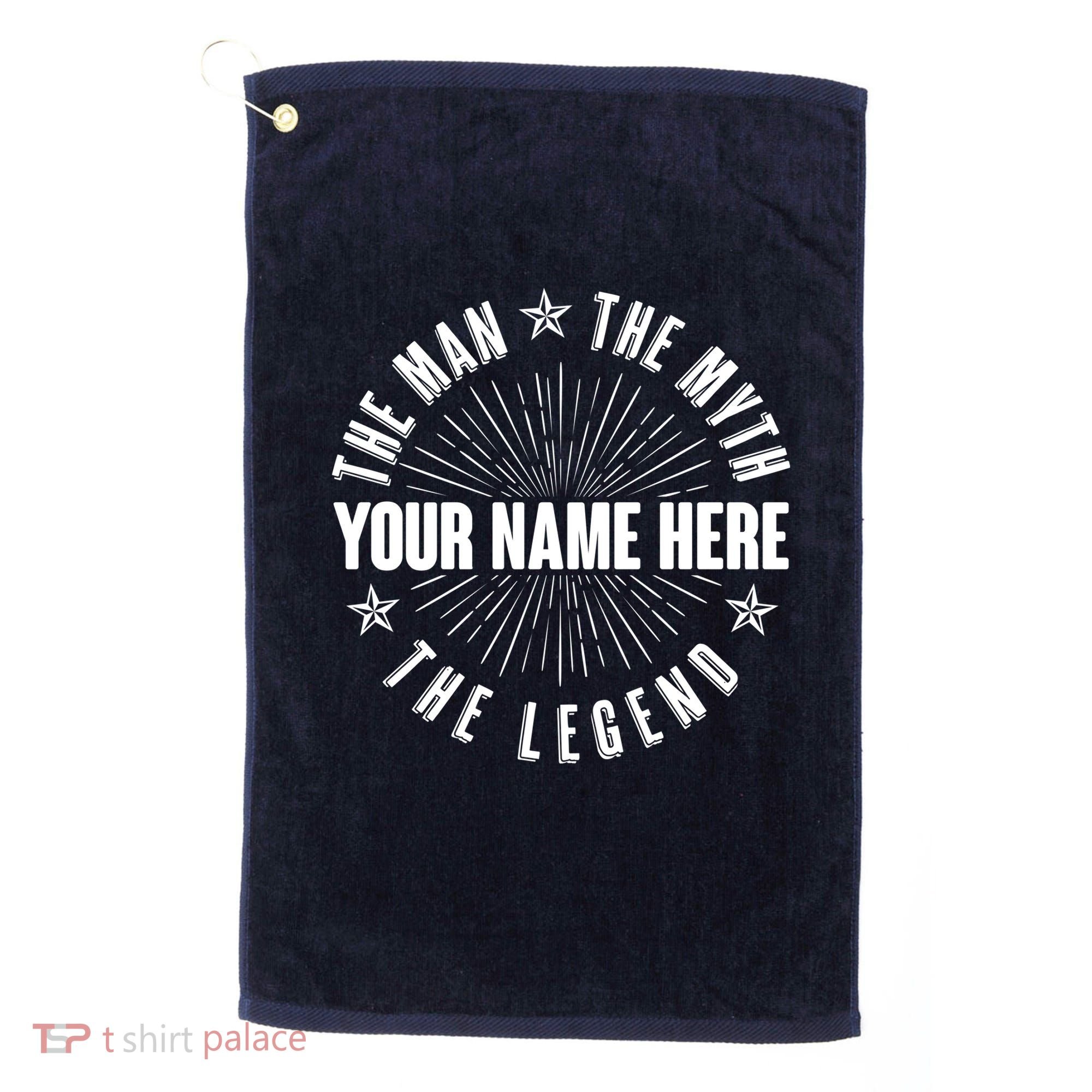 Custom Name The Man The Myth The Legend Golf Towel