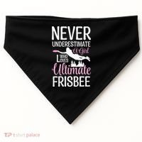 Cute Never Underestimate A Who Loves Ultimate Frisbee Gift USA-Made Doggie Bandana thumb 0