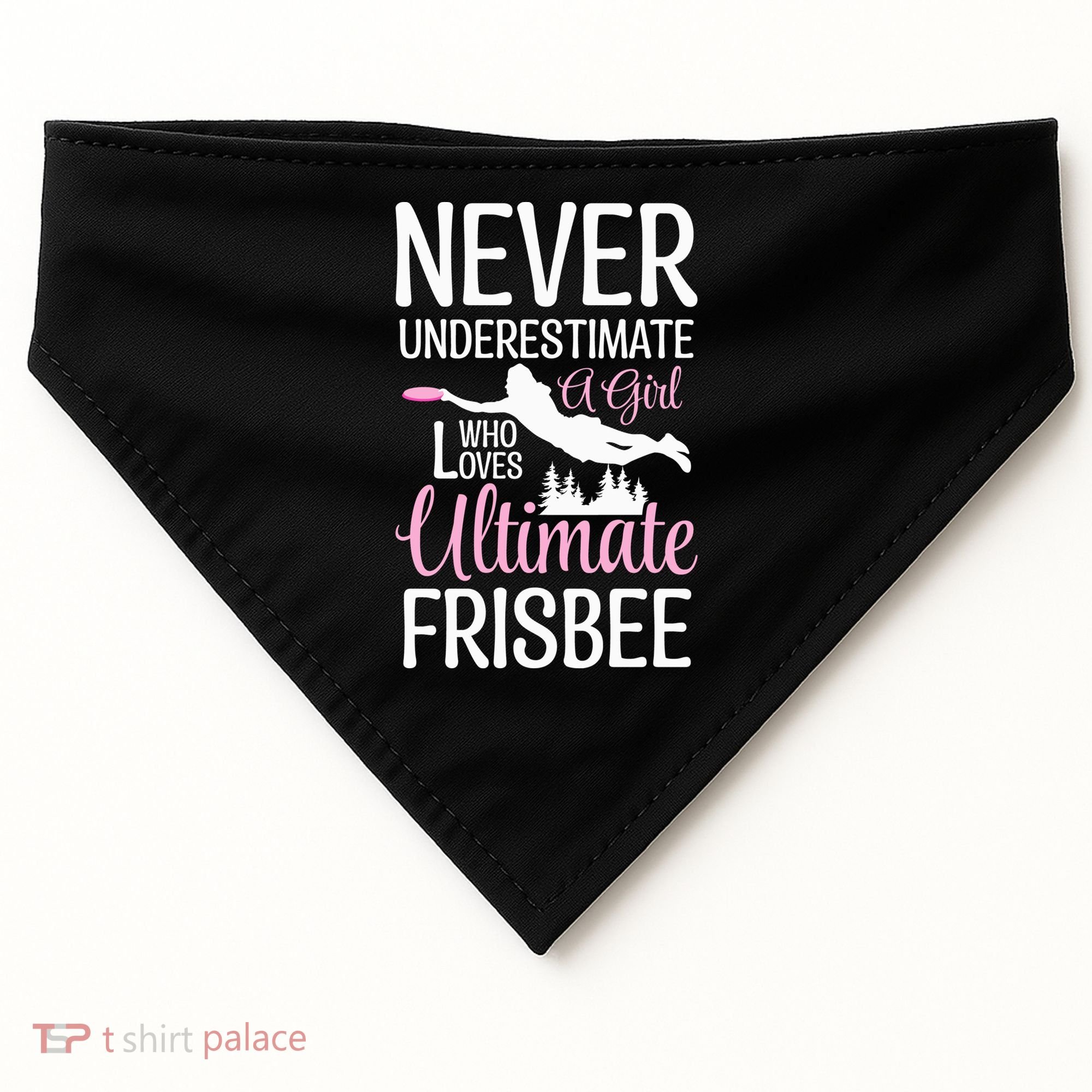 Cute Never Underestimate A Who Loves Ultimate Frisbee Gift USA-Made Doggie Bandana