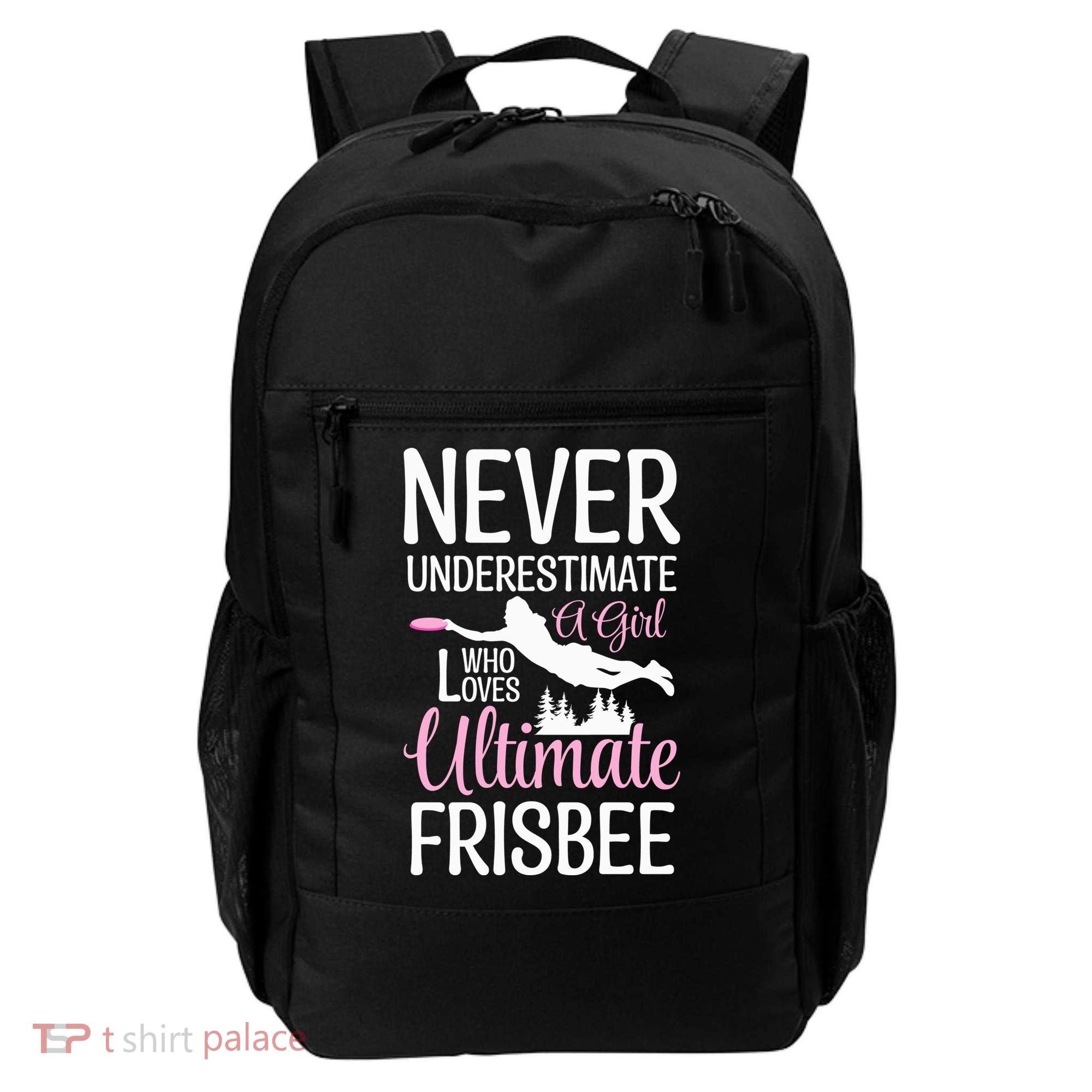 Cute Never Underestimate A Who Loves Ultimate Frisbee Gift Backpack