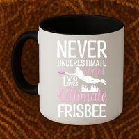 Cute Never Underestimate A Who Loves Ultimate Frisbee Gift Coffee Mug thumb 2