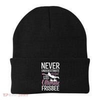Cute Never Underestimate A Who Loves Ultimate Frisbee Gift Beanie thumb 0