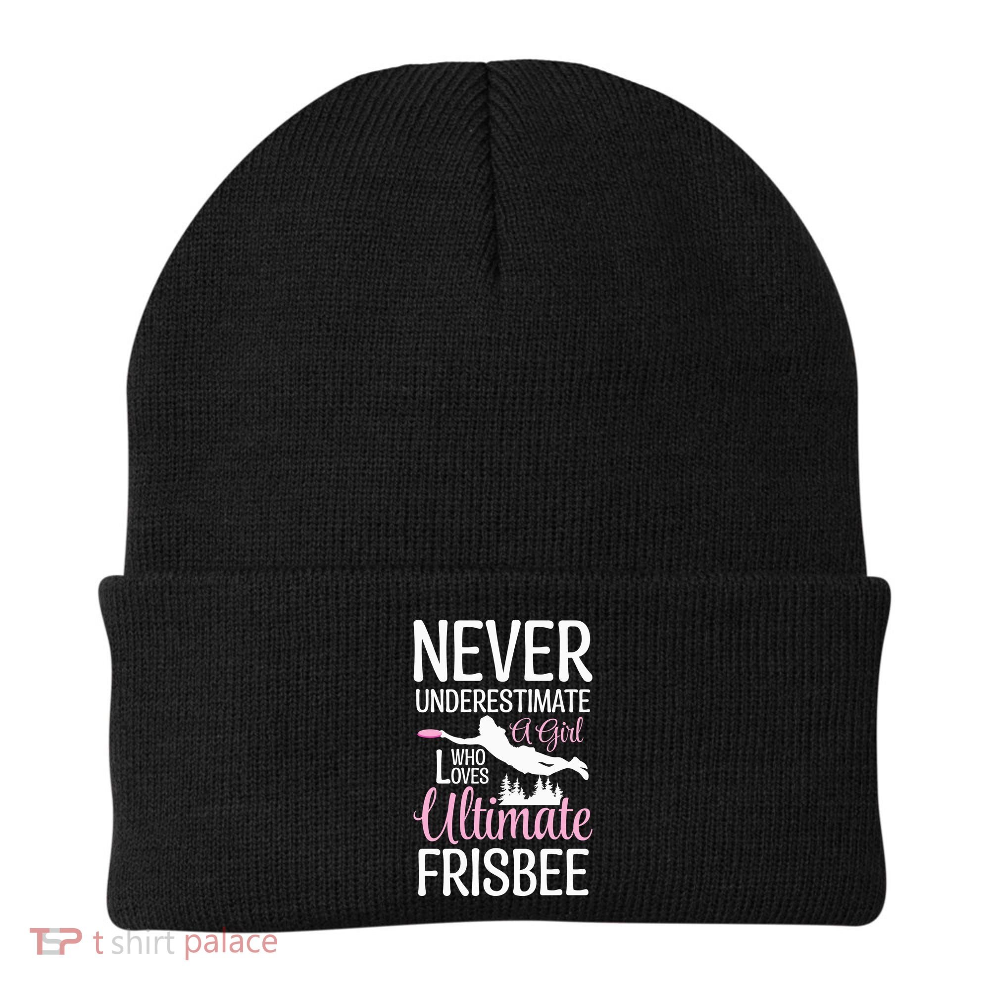Cute Never Underestimate A Who Loves Ultimate Frisbee Gift Beanie