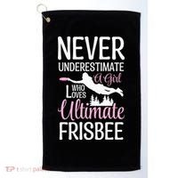 Cute Never Underestimate A Who Loves Ultimate Frisbee Gift Golf Towel thumb 0