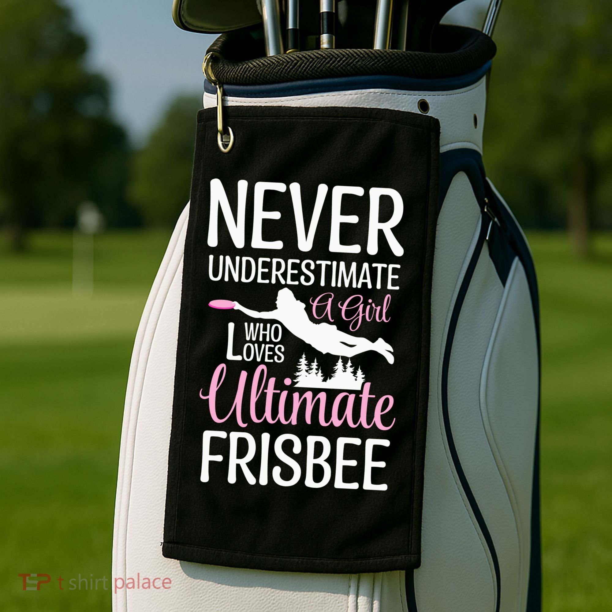 Cute Never Underestimate A Who Loves Ultimate Frisbee Gift Golf Towel