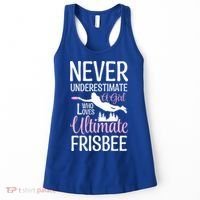 Cute Never Underestimate A Who Loves Ultimate Frisbee Gift Women's Tank Top thumb 0