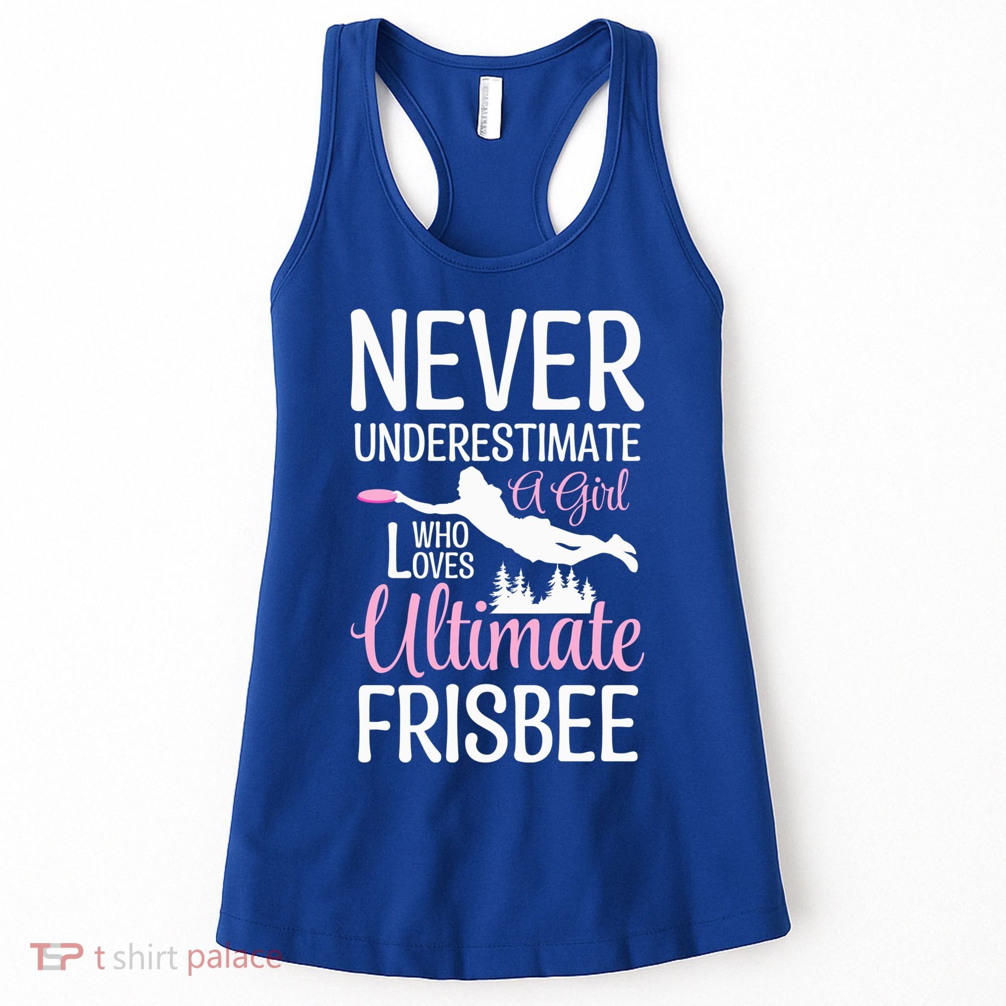 Cute Never Underestimate A Who Loves Ultimate Frisbee Gift Women's Tank Top