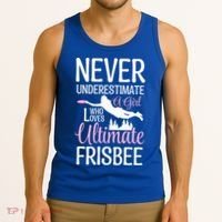 Cute Never Underestimate A Who Loves Ultimate Frisbee Gift Tank Top thumb 3