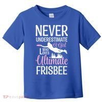 Cute Never Underestimate A Who Loves Ultimate Frisbee Gift Toddler T-Shirt thumb 0