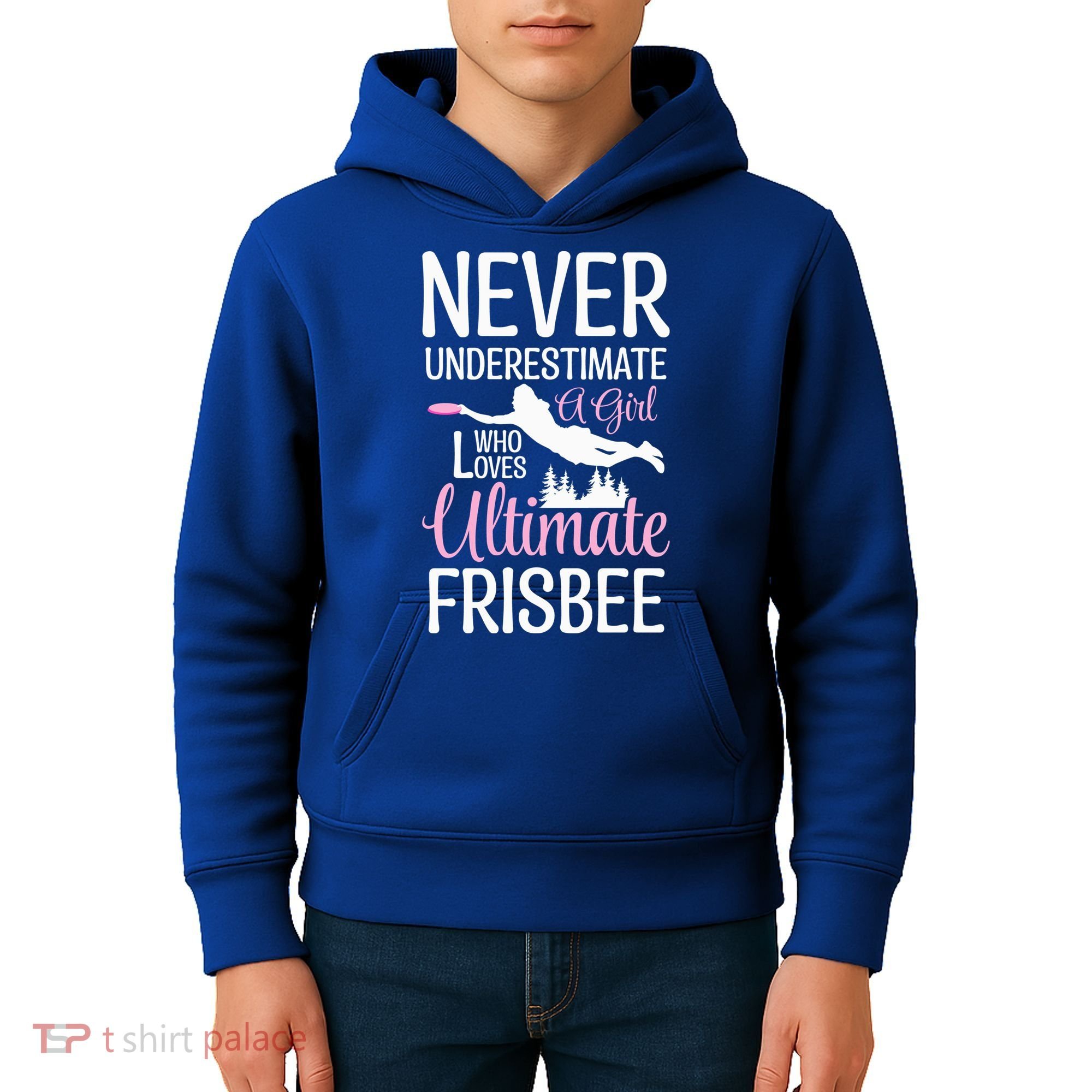 Cute Never Underestimate A Who Loves Ultimate Frisbee Gift Kids Hoodie