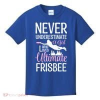 Cute Never Underestimate A Who Loves Ultimate Frisbee Gift Kids T-Shirt thumb 0