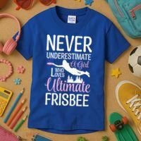 Cute Never Underestimate A Who Loves Ultimate Frisbee Gift Kids T-Shirt thumb 3