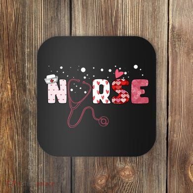 Cute Nurse Valentines Day Gift Coaster