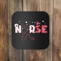 Cute Nurse Valentines Day Gift Coaster thumb 0