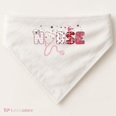 Cute Nurse Valentines Day Gift USA-Made Doggie Bandana