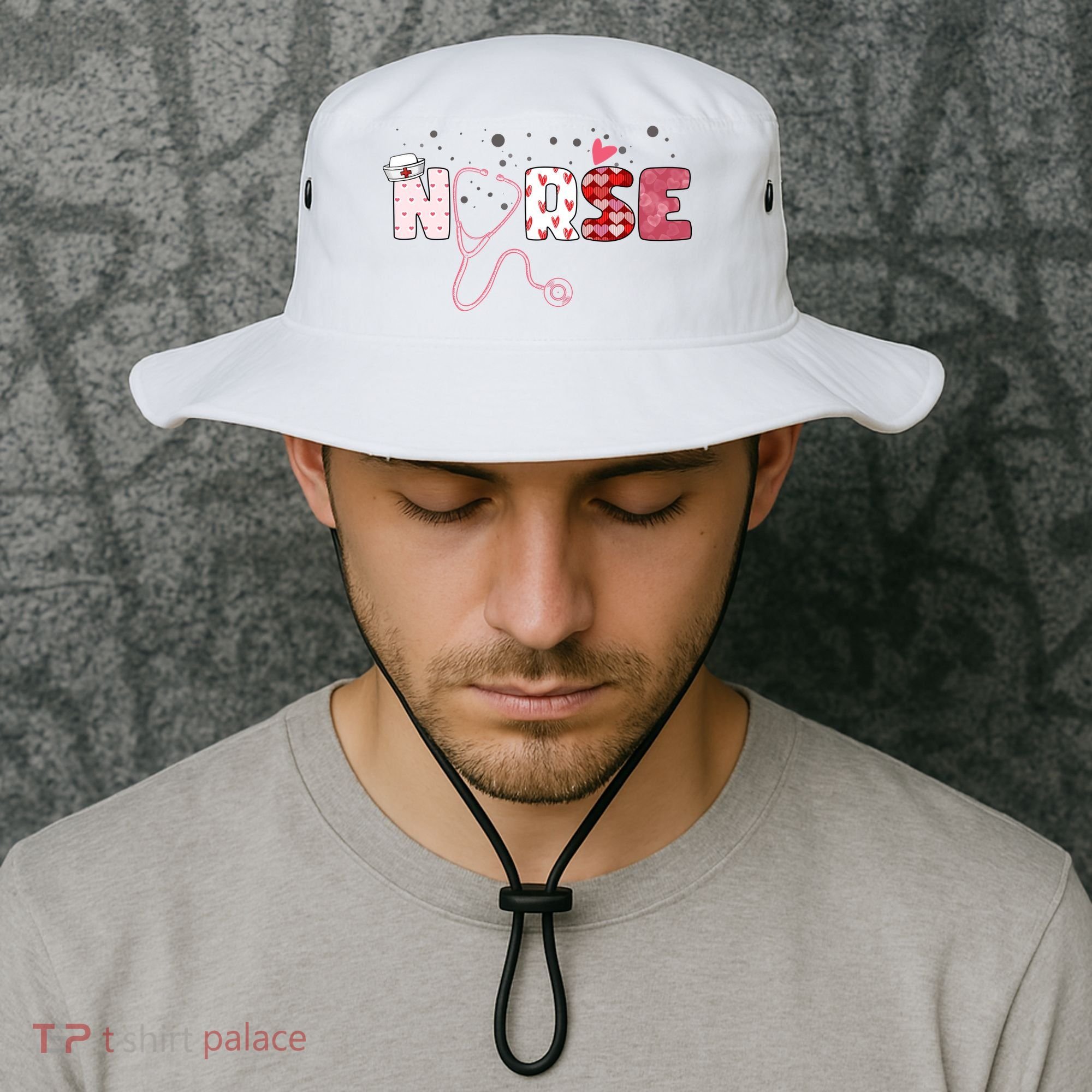 Cute Nurse Valentines Day Gift Bucket Hat