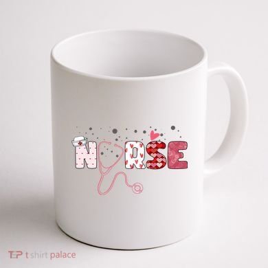 Cute Nurse Valentines Day Gift Coffee Mug back