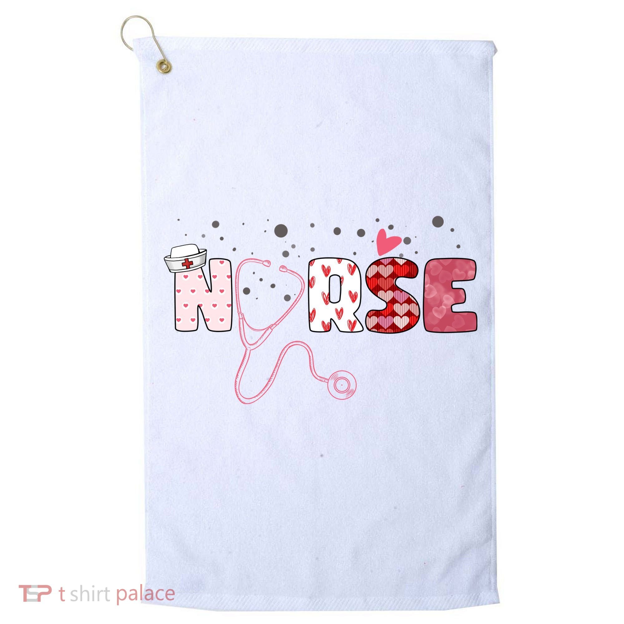 Cute Nurse Valentines Day Gift Golf Towel