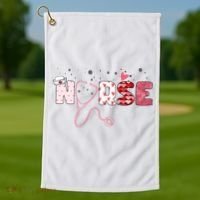 Cute Nurse Valentines Day Gift Golf Towel thumb 1