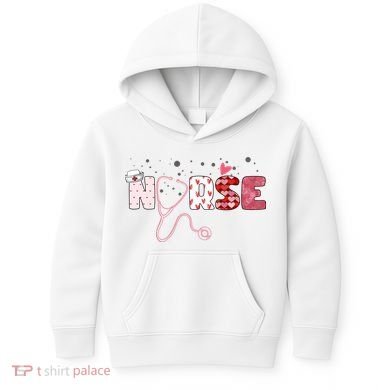 Cute Nurse Valentines Day Gift Kids Hoodie