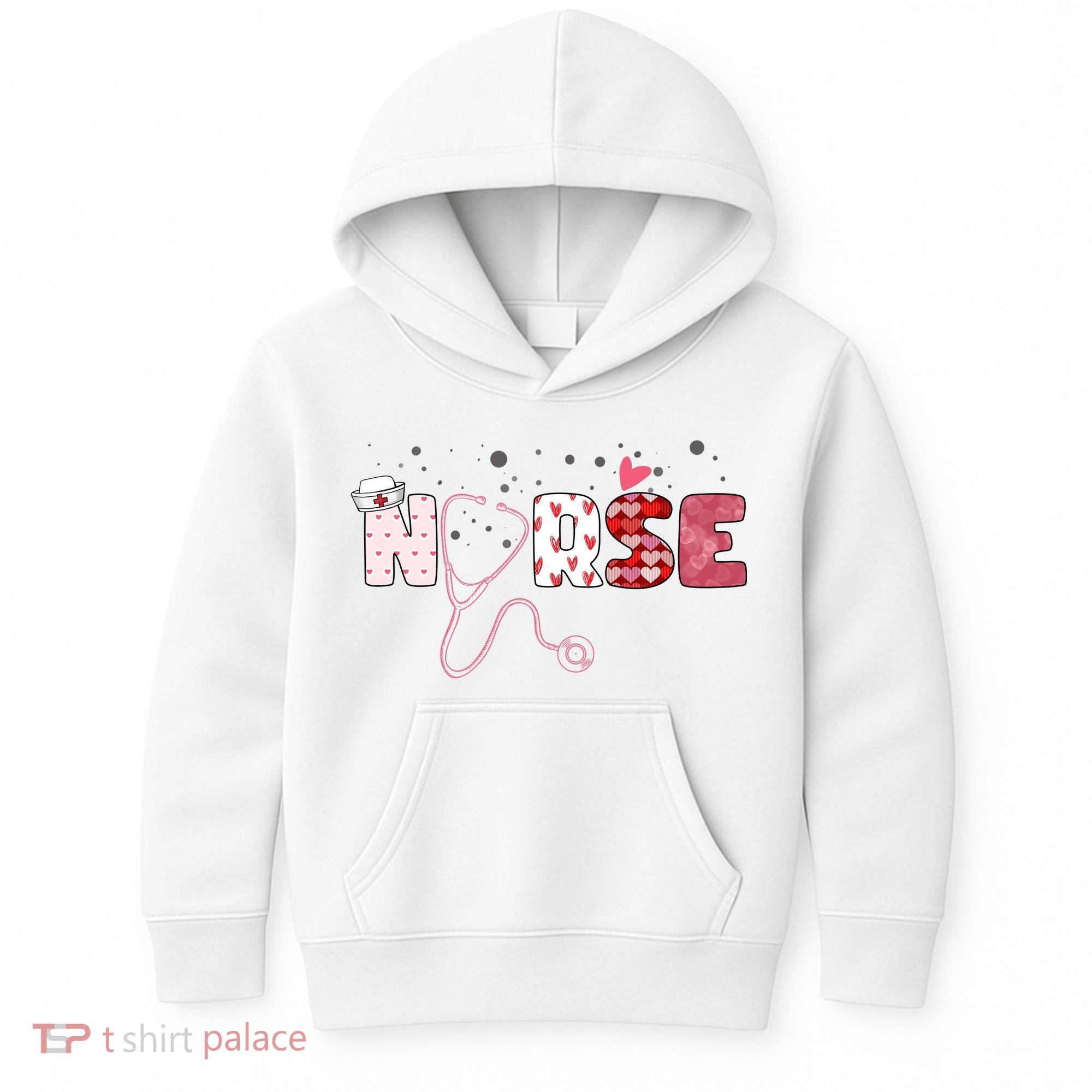 Cute Nurse Valentines Day Gift Kids Hoodie