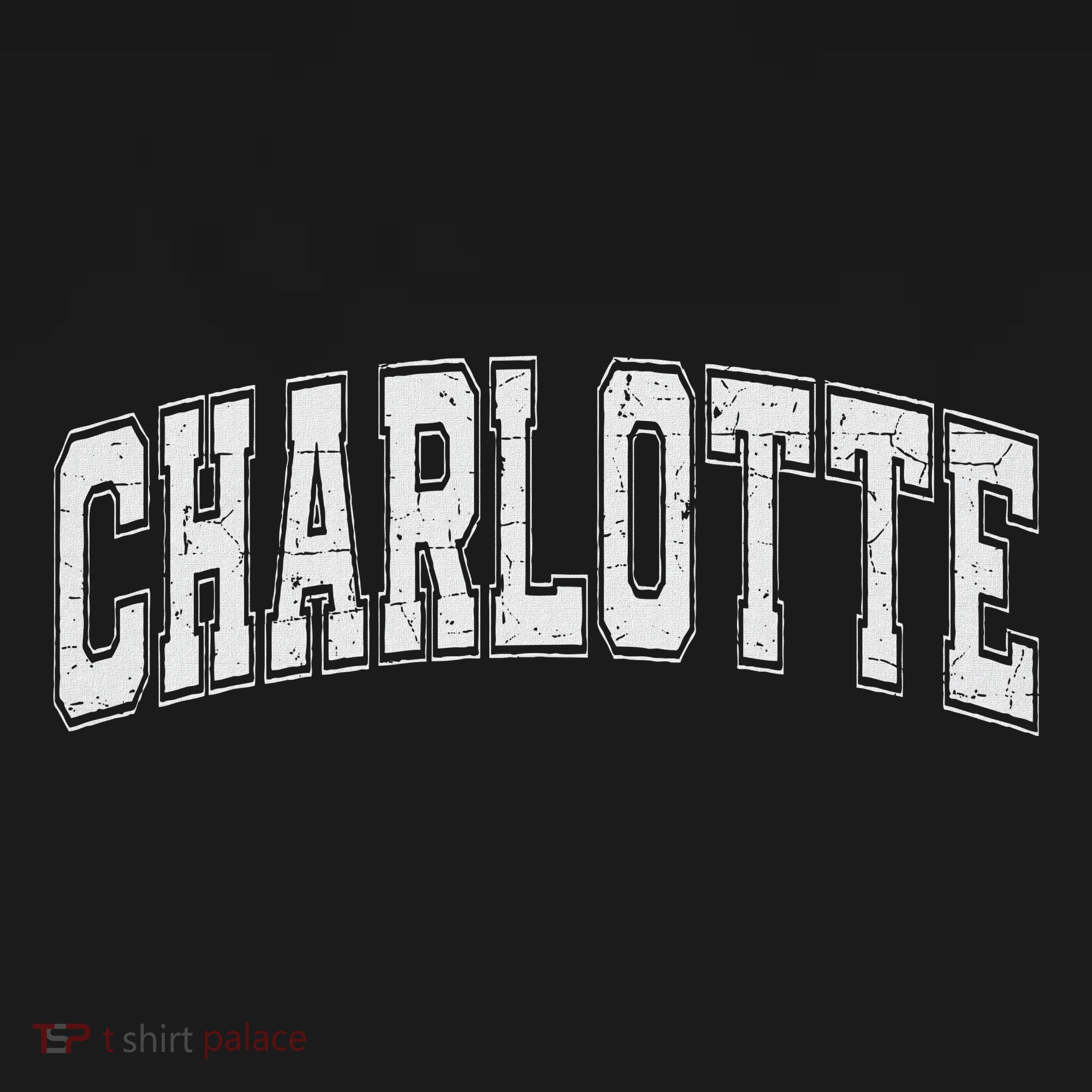 Charlotte Nc Vintage Sports White Retro Varsity Text T-Shirt