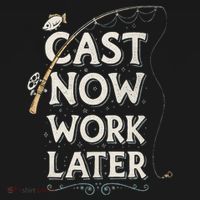 Cast Now Work Later Funny Fishing Angler & Fish Fisherman Women's Hoodie thumb 2