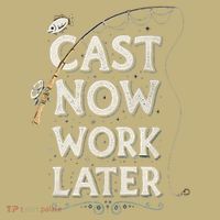 Cast Now Work Later Funny Fishing Angler & Fish Fisherman Sweatshirt thumb 2