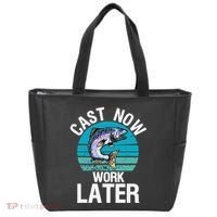 Cast Now Work Later Funny Fishing And Fisherman Tote Bag thumb 0