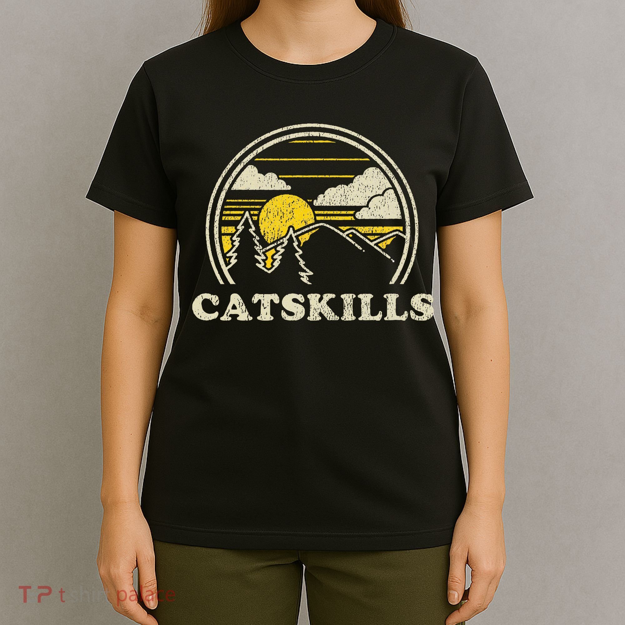 Catskills New York Ny Vintage Hiking Mountains T-Shirt