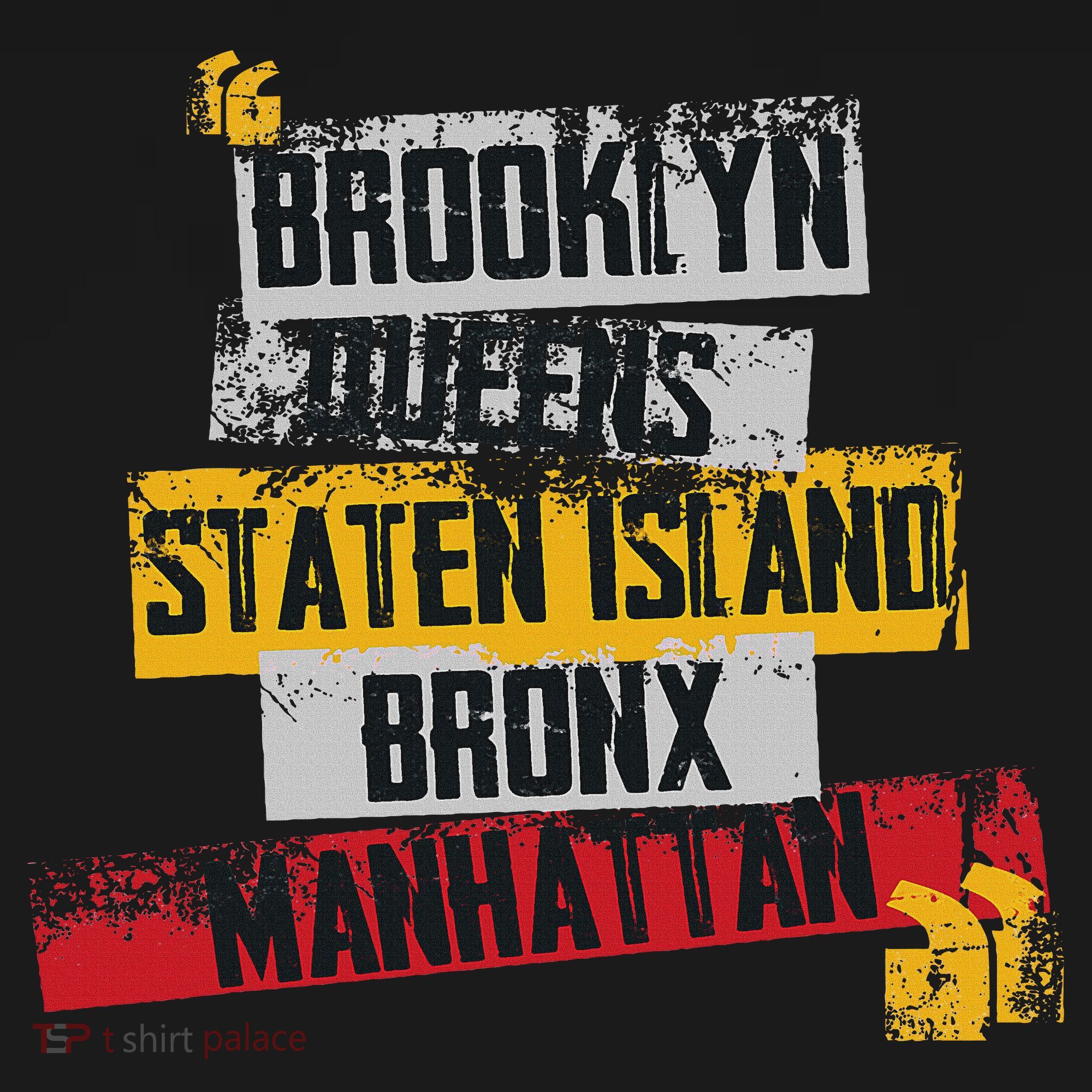 Cool New York City 5 Boroughs, New York City Illustration T-Shirt