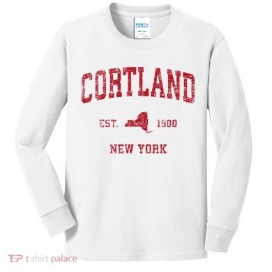 Cortland New York Ny Kids Long Sleeve Shirt