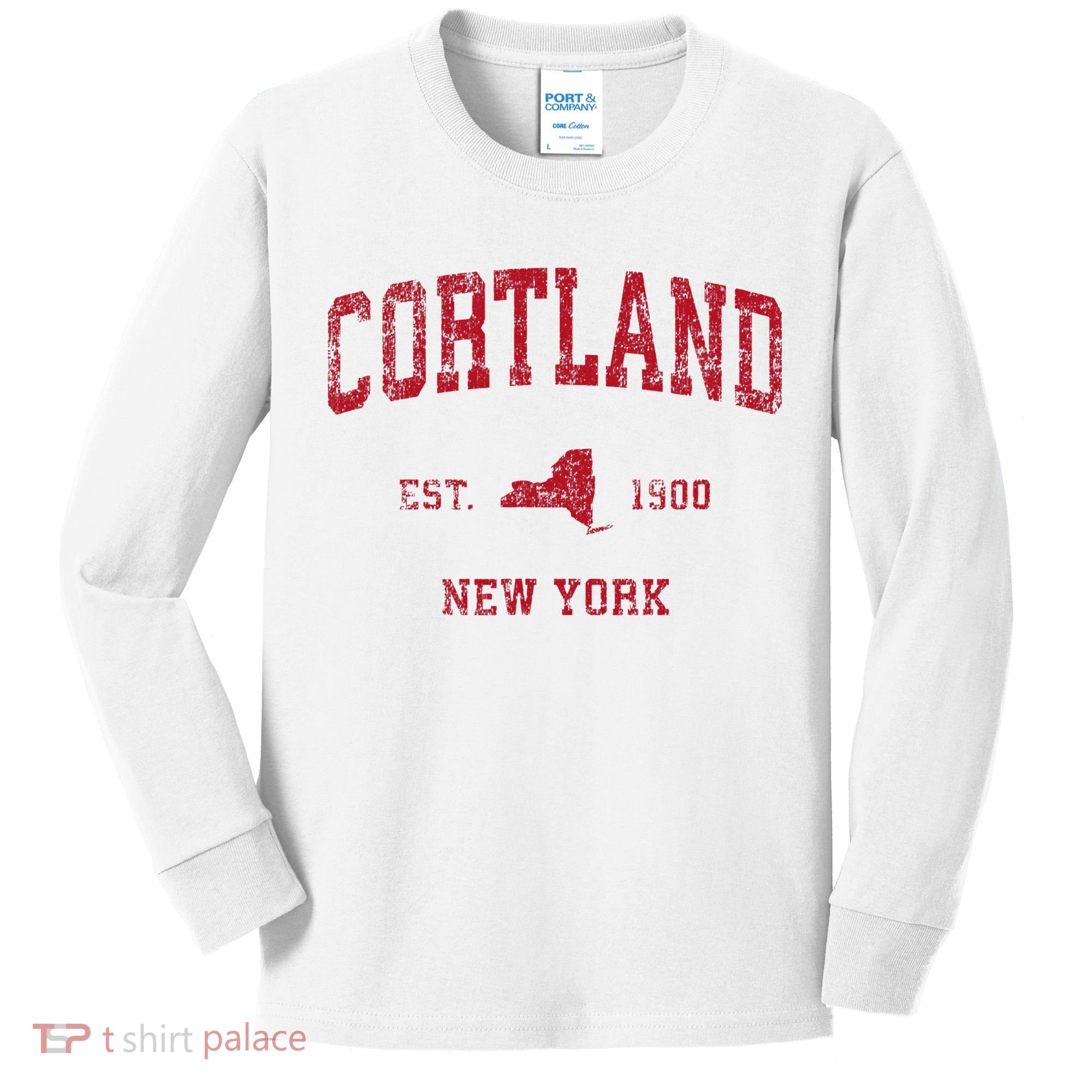 Cortland New York Ny Kids Long Sleeve Shirt