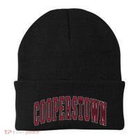 Cooperstown New York Souvenir College Style Red Text Beanie thumb 0