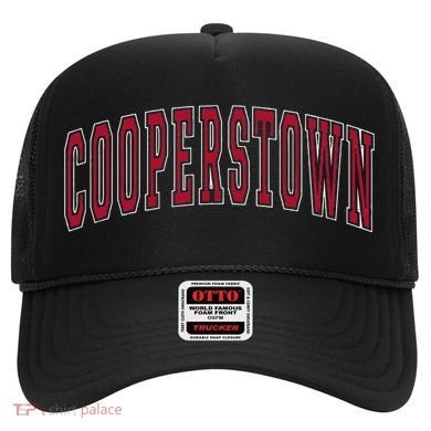 Cooperstown New York Souvenir College Style Red Text Hat