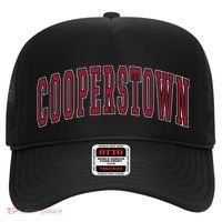 Cooperstown New York Souvenir College Style Red Text Hat thumb 0